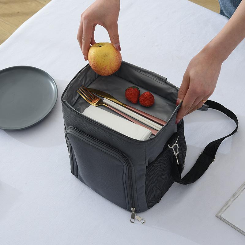 Aluminum Foil Thickened Insulated Bag with Lunch Convenient Insulated Bag Mommy Outing Single Shoulder Handbag Office Lunch Bag