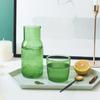 Japanese Style Transparent Candy Color Glass Teacup Set Simple Heat-Resistant Drinking Juice Cup with Tea Pitcher Water Bottle