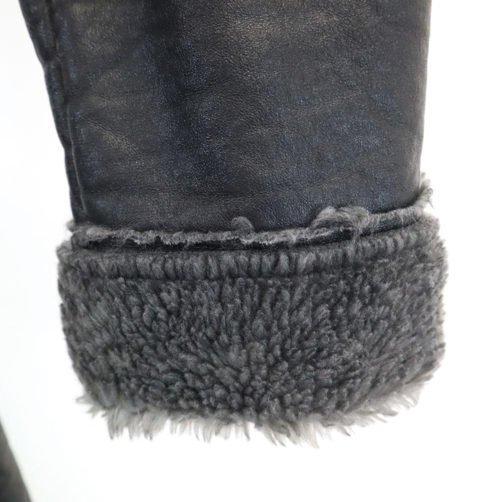 Diesel Made In Italy Fake Mouton Coat L Charcoal Gray Women Used