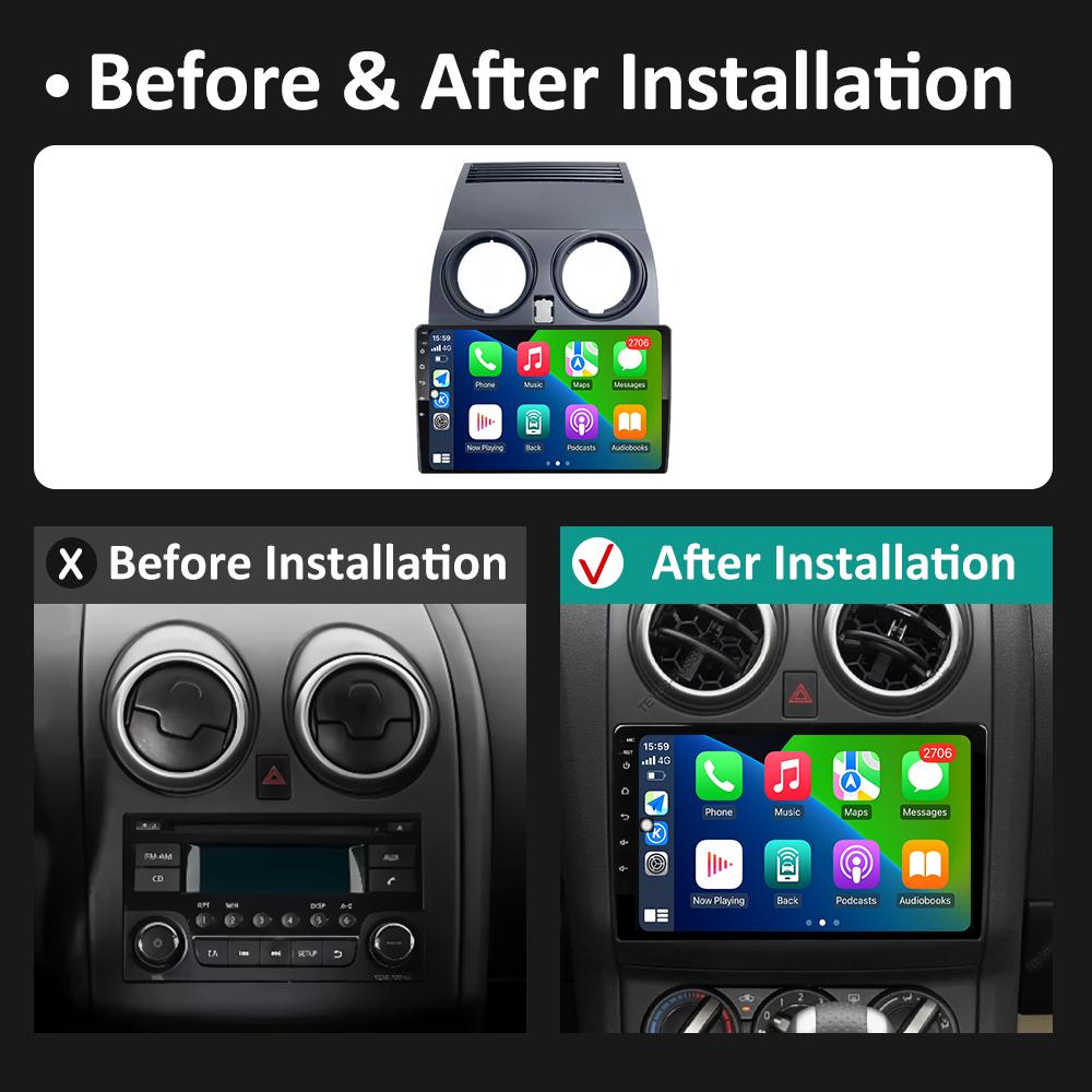 For Nissan Qashqai J10 2006 2007 2008 2009 - 2013 DSP Stereo GPS Navigation Car Video Radio Multimedia Player Bluetooth No 2 Din