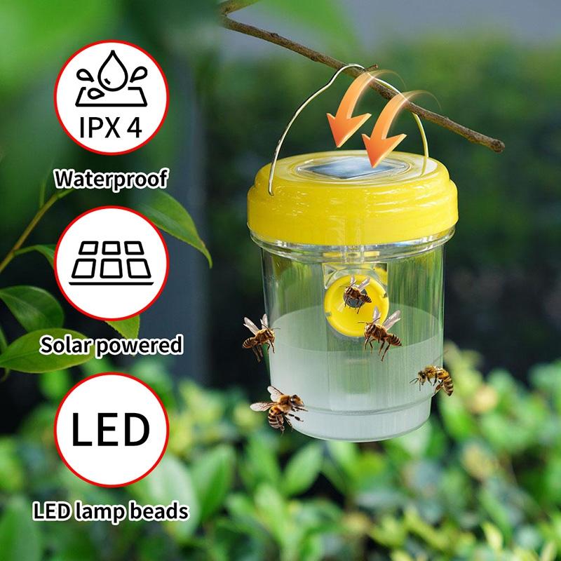 Solar Wespenfalle Fliegenfalle Outdoor Hängender Fliegenfänger Sicher Ungiftig Bienen Fliegen Hornissen Fallen Garten Fruchtfliegenfänger