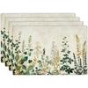 4/6/8Pcs Watercolor Daisy Placemats Premium Linen Table Mat Ideal for Household Dining Space Daily Practical Ornament