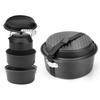 Cooking Pots Pans Kettle Set Lightweight Portable Camping Cookware Mess Kit for Camping Hiking