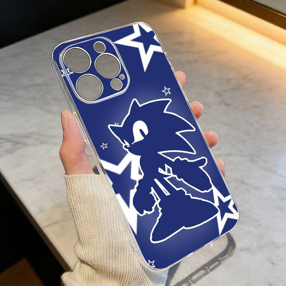 

S-Shadow S-Sonic Phone Case Transparent Silicone Soft For iPhone 17 16 15 14 13 12 11 Mini Pro Max Plus iPhone16e