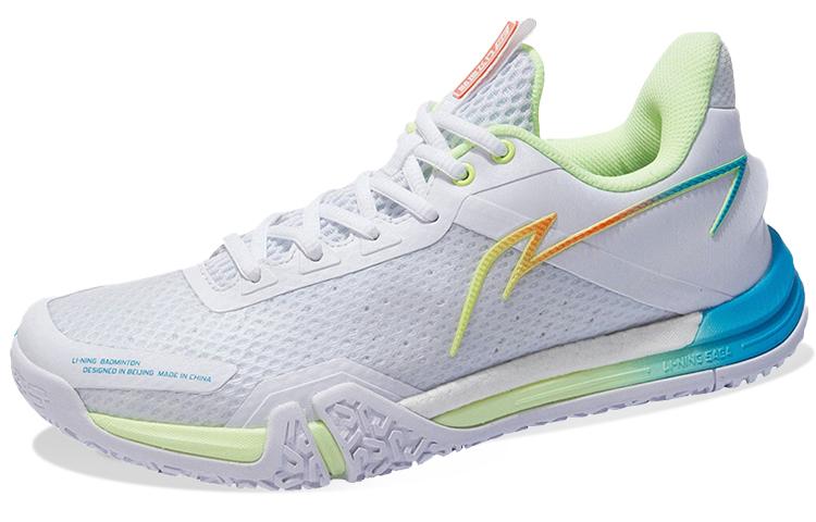 Li Ning Badminton Shoes Unisex Low Top Standard White/Yellow/Blue AYZS014-2