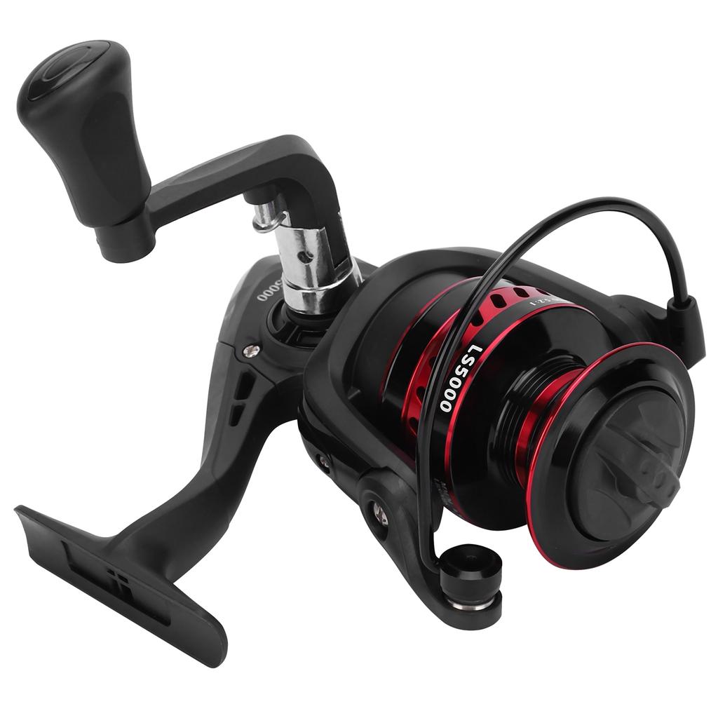 Portable Metal Sea Rod Spinning Fishing Line Reel Rocking Raft Fishing AccessoryLS5000 red black