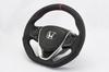 KENSTYLE Original Steering Wheel HB02 for Honda S660 Black Leather with Red Line (JW5) (Red Stitching)