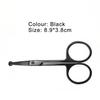 Nose Hair Scissors Safe Anti-rust Stainless Steel Eyebrows Nose Moustache Scissors for Gift
