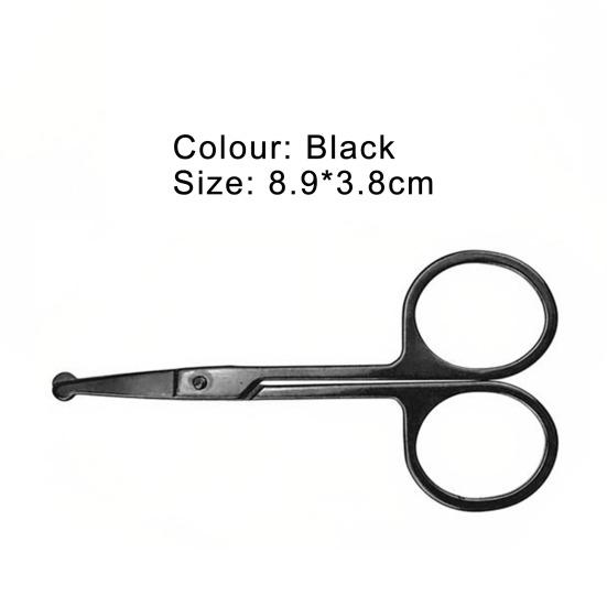 Nose Hair Scissors Safe Anti-rust Stainless Steel Eyebrows Nose Moustache Scissors for Gift