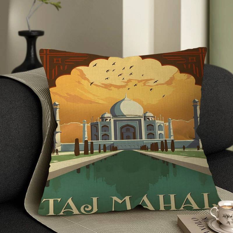 World Cities Travel Cushion Cover Pillowcase Upholstery Sofa Throw Pillow Home Decor Pillowcas