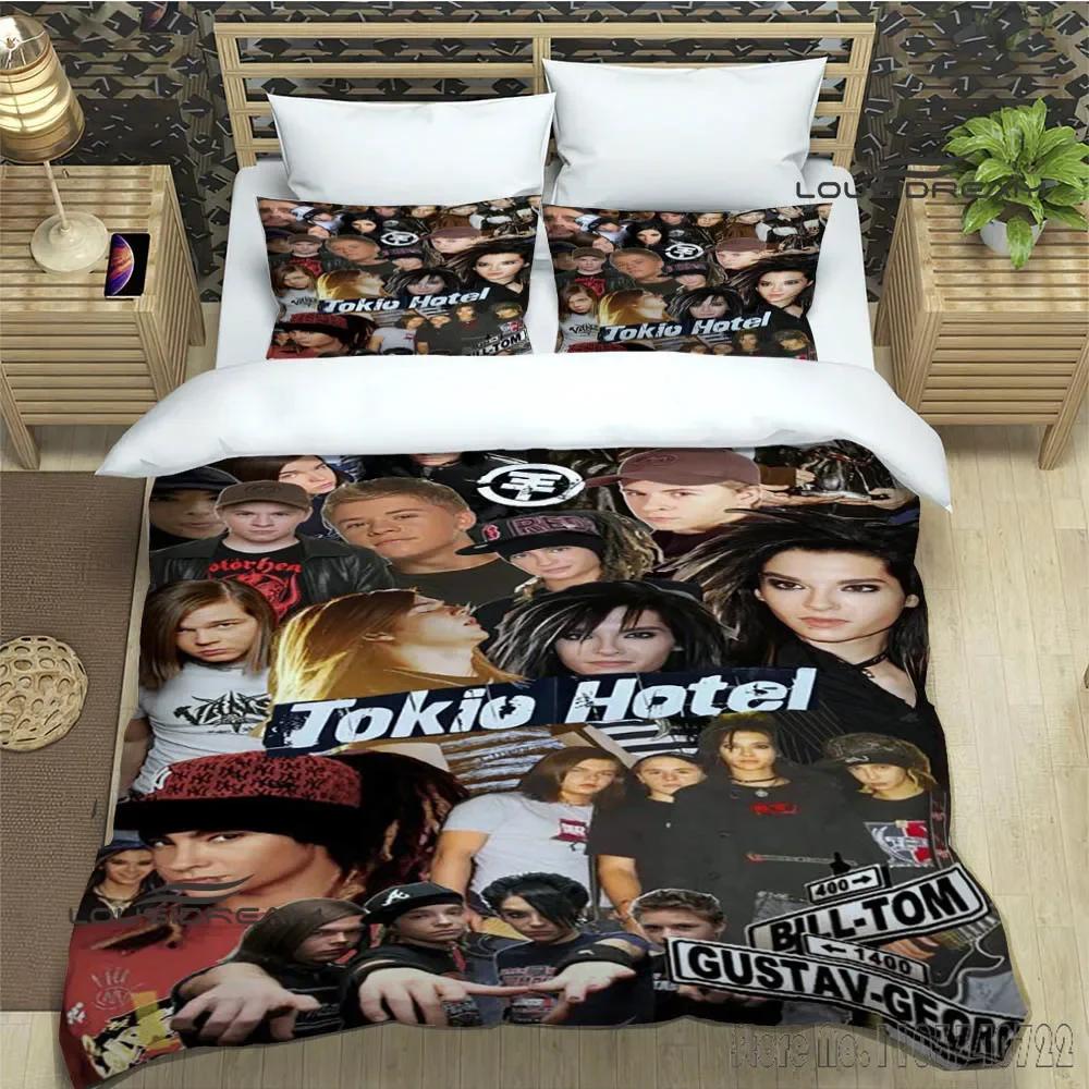Tokio Hotel band tryckt Påslakanset HD Täckeöverdrag för Barn Sängkläder Sängkläder Sovrumsdekor