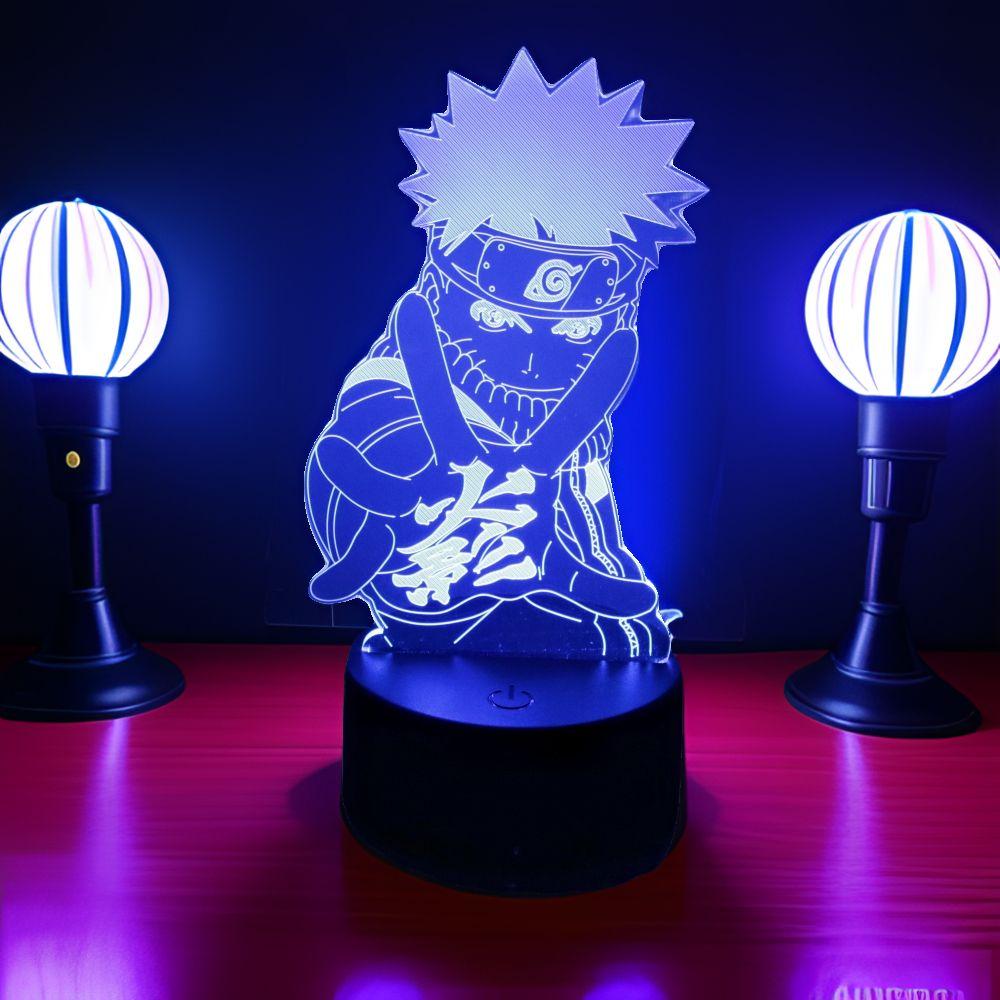 Naruto Anime Figures 3D Lamp Optical Lllusion Naruto Figurine Led Night Lights Color Changing Action Figure Model Doll Toys Gift