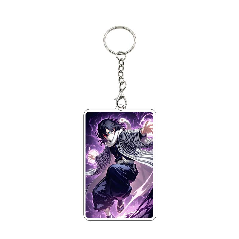 Anime 8cm Kamado Tanjiro Nezuko Agatsuma Zenitsu Cartoon Characters Acrylic Keychain Accessories Car Pendant Gifts Toy Wholesale