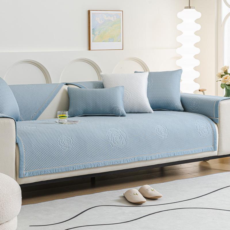 Sofa Cushion for All Seasons, New Summer Mat, Rose High-end Sofa Cover, Non-slip Cover Cloth