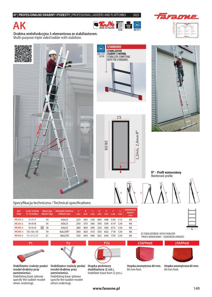 Three-Element Ladder 3X11 Rung Ak336.3 - Dr Ak336.3