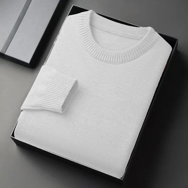 Herren Kleid Rundhals Pullover Slim Fit Leichte Sweatshirts Gestrickter Pullover Streetwear Lässige Mode Langarmpullover