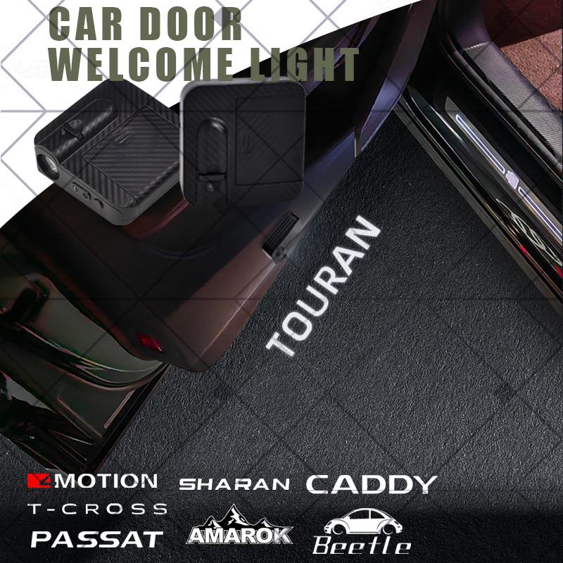 1/2Pcs For 4 Motion Passat Beetle Caddy Touran T-Cross Sharan Amarok GTD Logo Car HD Projector Lamp LED Auto Door Welcome Light