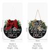 Handcrafted Stunning Wooden Dog Plaque With Classic Bow And Leafy Wreath For Decor Charming