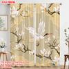 2pcs   Plane Printing Pattern Curtains Roses and Sparkling Butterflies  Versatile Fabric (without Rod) Art Deco Festive for