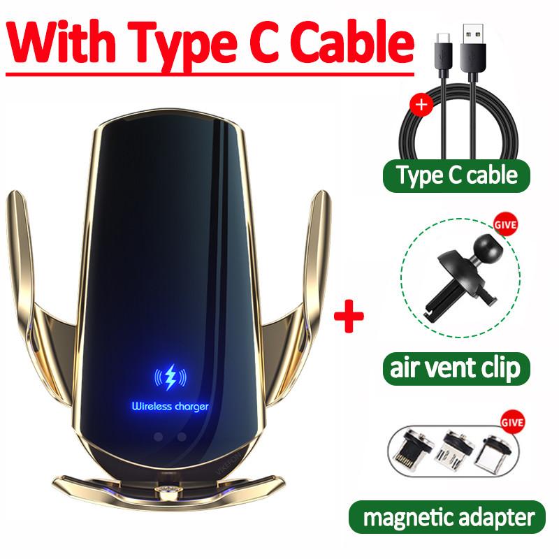 360° Rotation Car Wireless Charger Automatic Clamping Fast Charging Phone Stand Mount  for iPhone 16 15 14 13 Samsung Galaxy