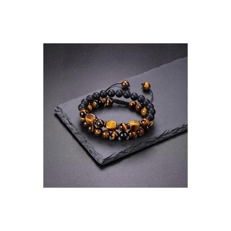 Stone Geometric Beaded Bracelet For Men Women Fashion Jewelry Gift