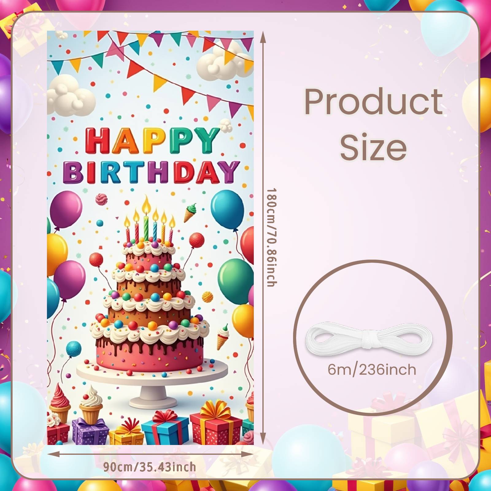 

Banner Ice Cream Graphics Festive Backdrop Birthday Event Background Pennant Banners Party Celebration Display For Festive