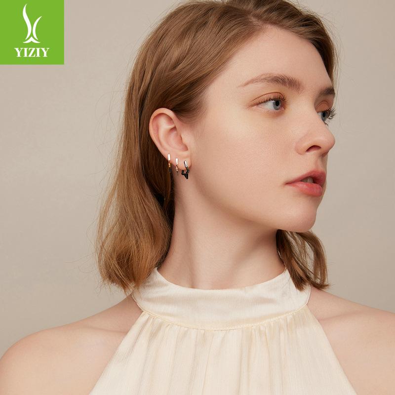 Star Ear Buckle S925 Silver, Personality Charm Fashionable Star Earrings Sce1136