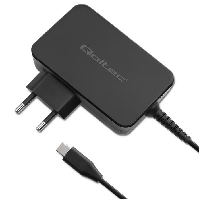 Qoltec Încărcător GaN POWER PRO | 1xUSB-C | 100W | 5-20V | 3-5A | Laptop | Smartphone | Neagră