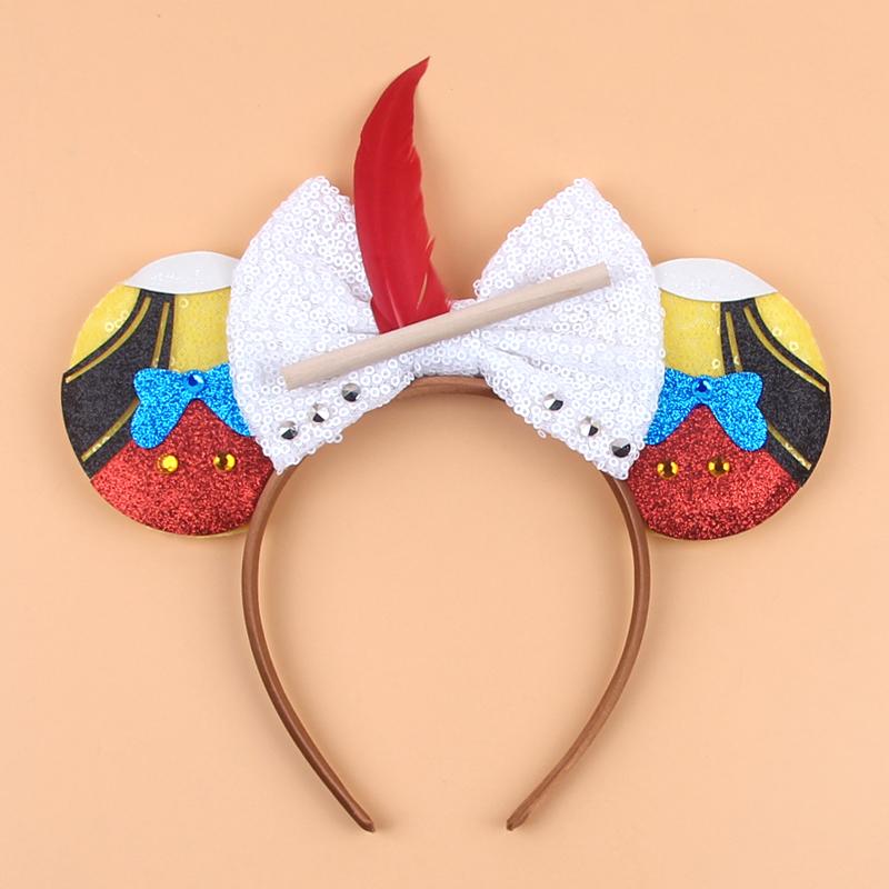 Cartoon Character Mouse Ears Headband Sequins 5" Bow Hairband For Girls Children Festival Party DIY Hair Accessories Gift