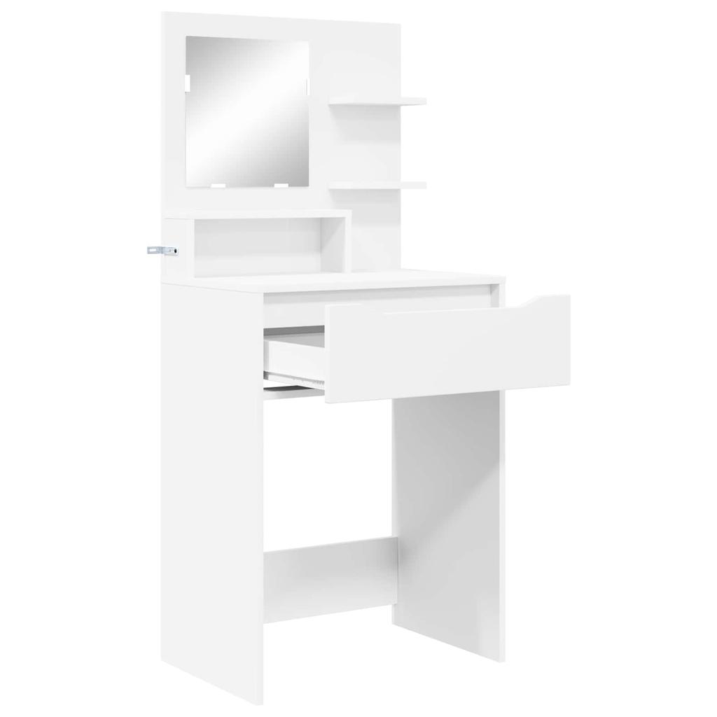 Bedroom Dressing Table with Shelf White 80 x 39.6 x 135 cm