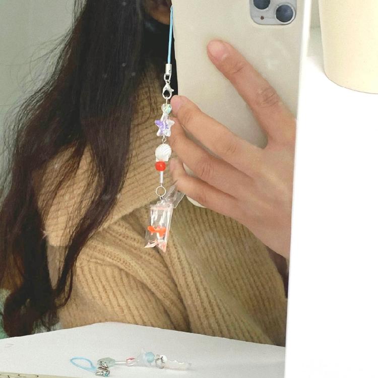 Handmade Beaded Phone Decoration Pendant Gold Silver Phone Chains Pendant