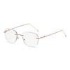 4pcs New Vintage Metal Color Changing Anti-blue Light Glasses Frame Simple Flat Light Glasses Lens Fashionable Eyewear