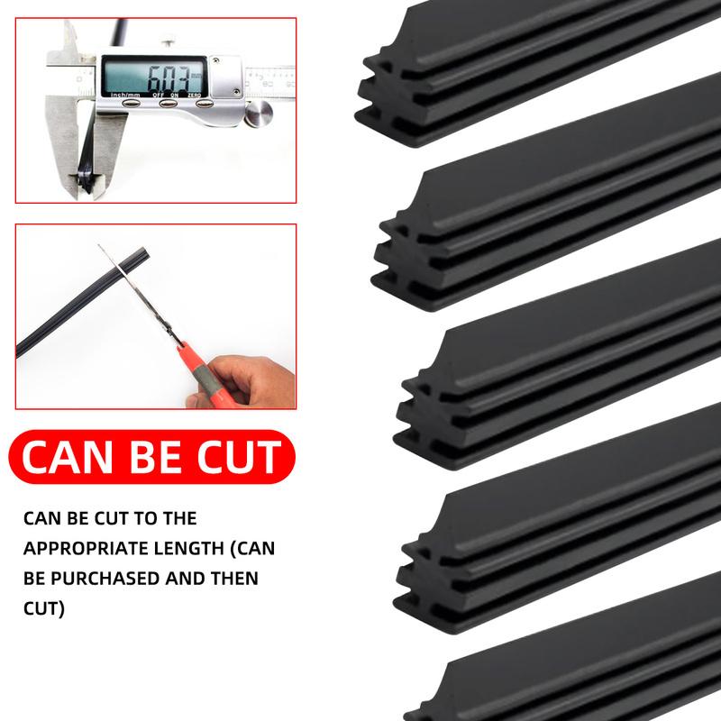 PINMOAP 4PCS Frameless Wiper Rubber Filling Strip 6mm Car Wiper Plug-In Replacement Strip 14"16"18"19"20"21"22"24"26"28"30"32"