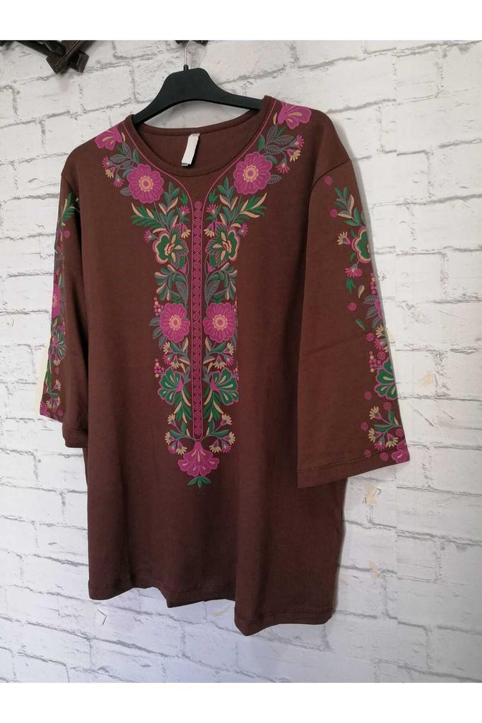 Damen-Bluse in großen Größen, perfekt für den Sommer, komplett aus Baumwolle, gekämmte Baumwolle, bequeme Bluse