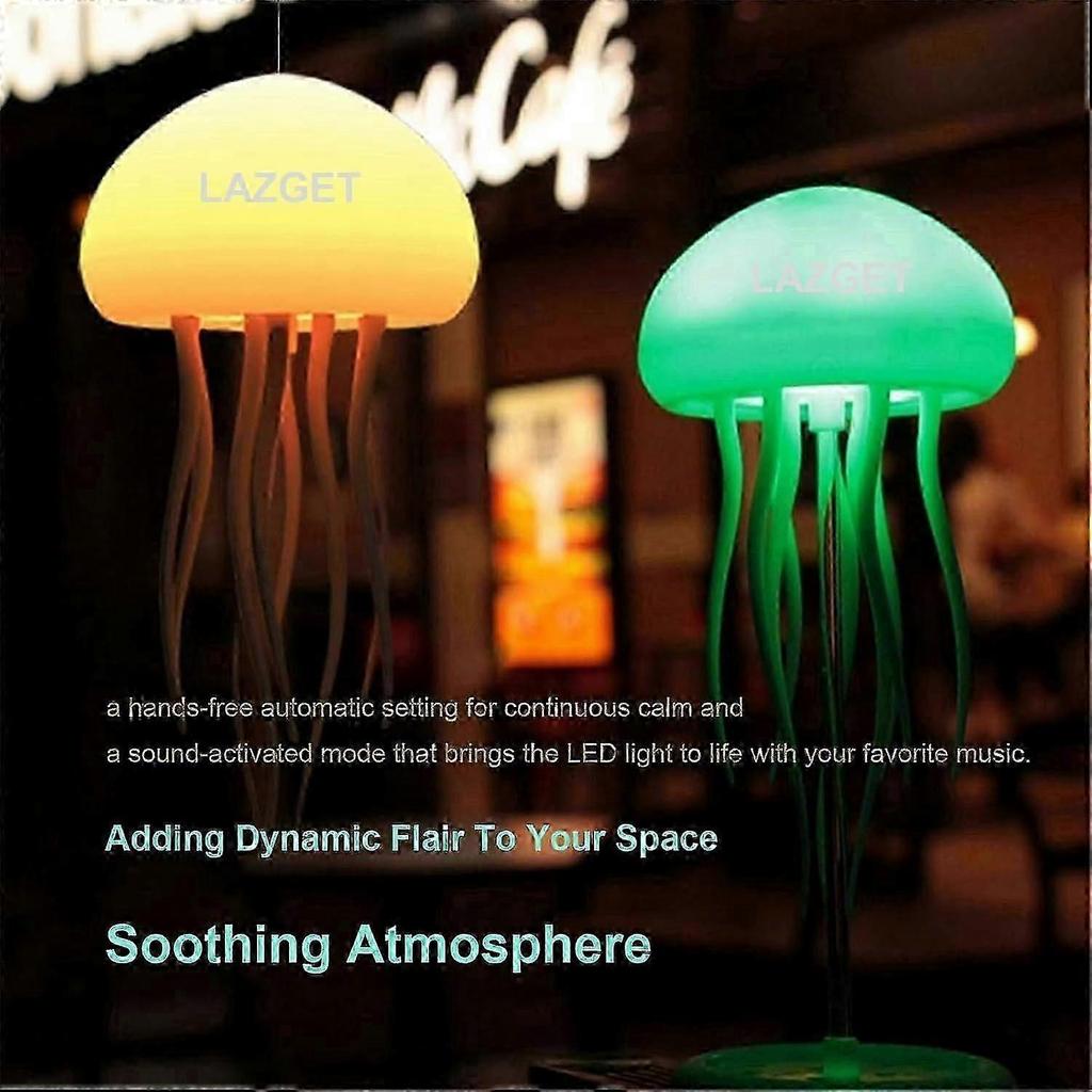 Lampe Méduses Flottantes - Lumière Jellyflow LED RGB Dégradé avec Contrôle Vocal & Veilleuse Portable Rechargeable