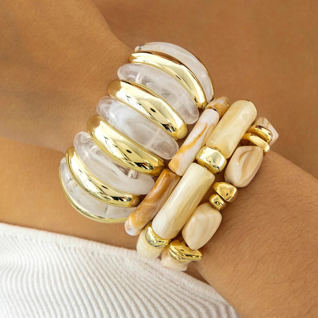 Retro Resin Exaggerated Beaded Bracelet, Temperament Versatile Acrylic Bracelet Wholesale