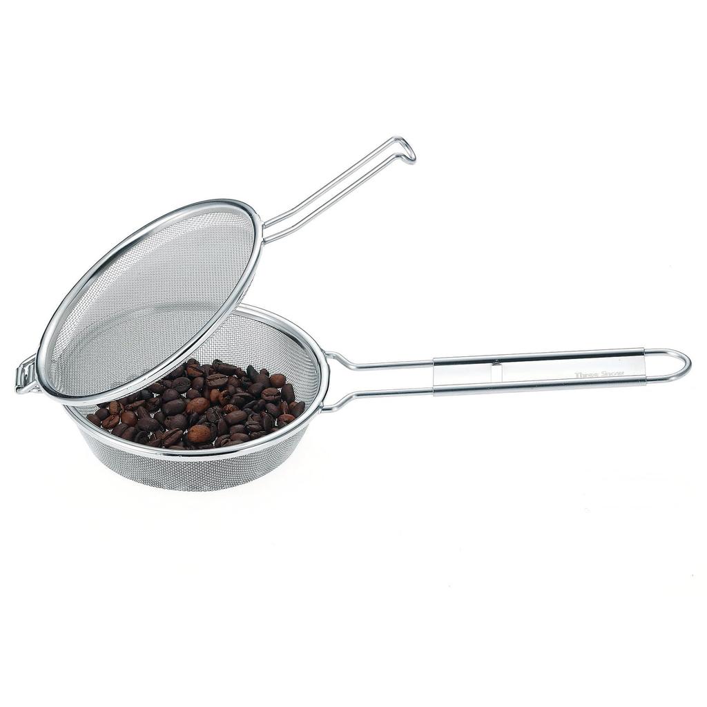 Three Snow Roasting Net, 16cm, 18-8 Stainless Steel, Ginkgo Nuts, Coffee Beans, Roasting, Tsubame-Sanjo, Made in Japan, Three Snow Shinetsu Works 1000