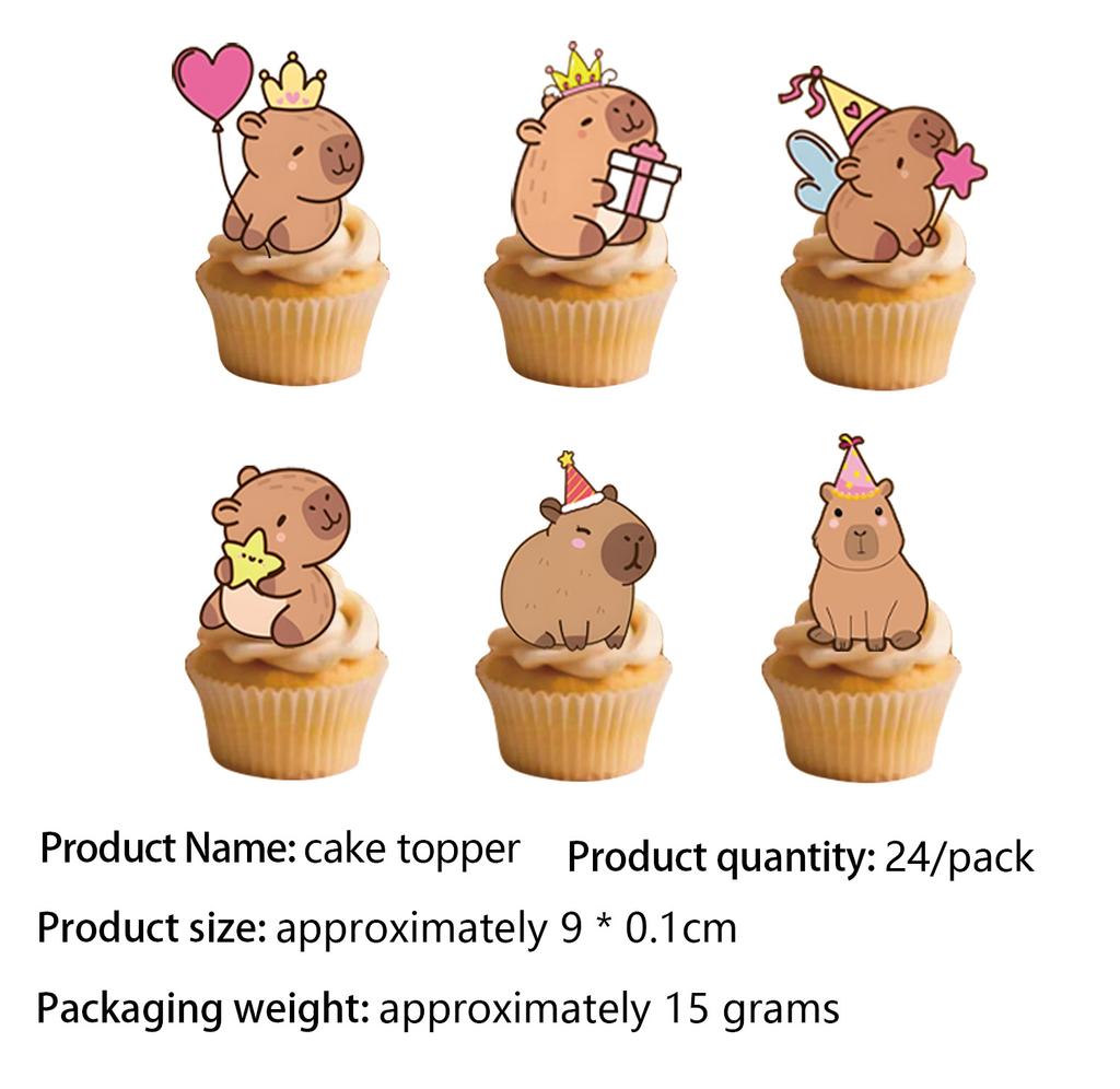 Capybara Disposable Tableware Set  Birthday Party Capybara Tablecloth Cups Plates Napkin Banner Cake Topper Kids Party Supplies