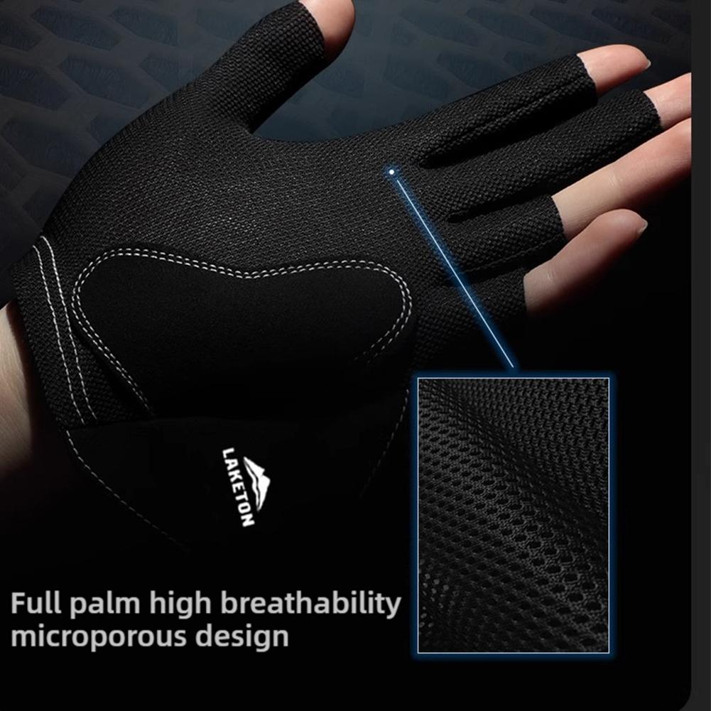 Open Finger Billiard Gloves Breathable Polyester Snooker Pool Gloves Adjustable Sticker Smooth Soft Lightweight Amateur Training