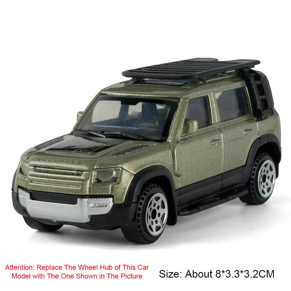 

1:64 Land Rover Defender 110 Car Model Toy Alloy Diecast Shock Absorption Miniature Vehicles Models Boy Gifts Collection зелений
