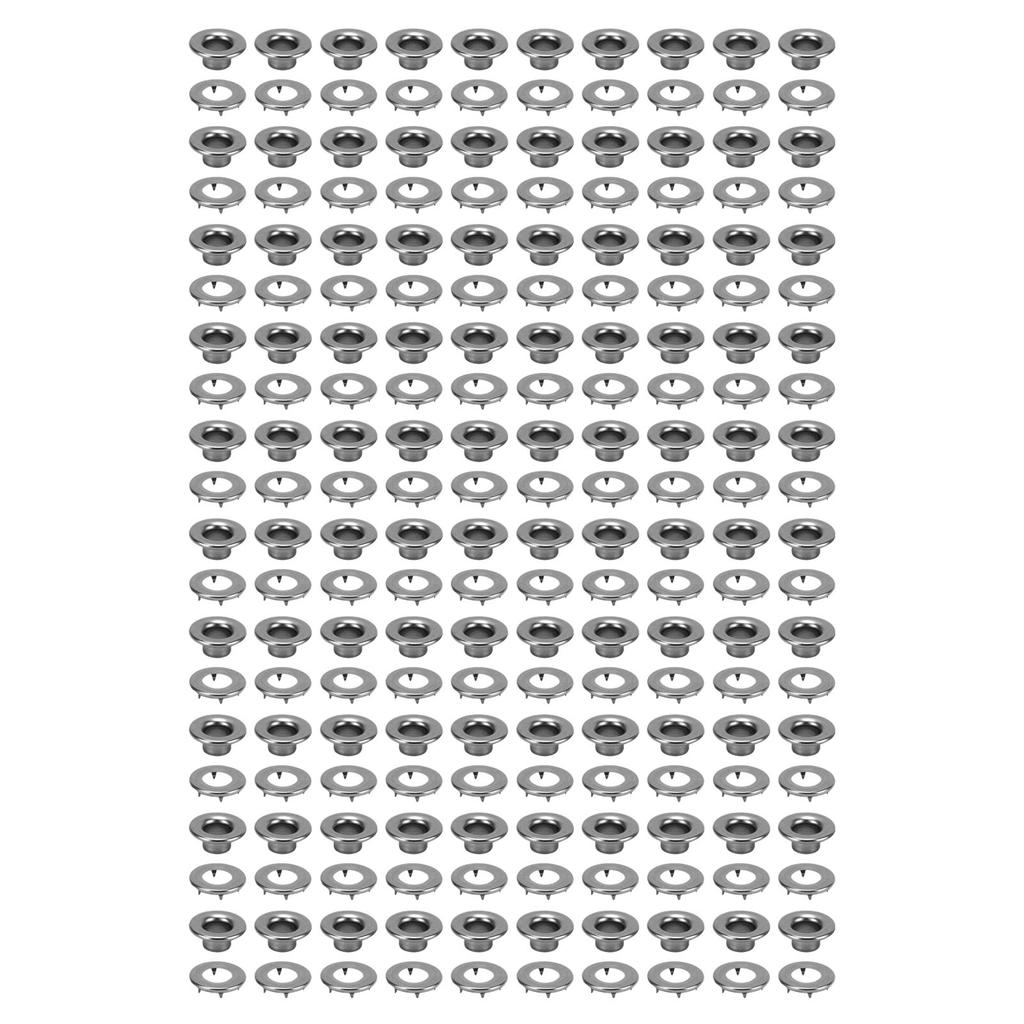 100 Stück Ösen-Unterlegscheiben-Set Metall 8mm Verzahnte Ösen mit Unterlegscheiben für Stoff Leder Kleidung Schuhe Hüte Fenster Vorhänge