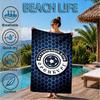 Soccer Club Emblem Design Printed Microfiber Beach Towel, Soft And Absorbent, Quick-Dry, Ideal for Summer Travel, Beach Essential, Swimming Pool