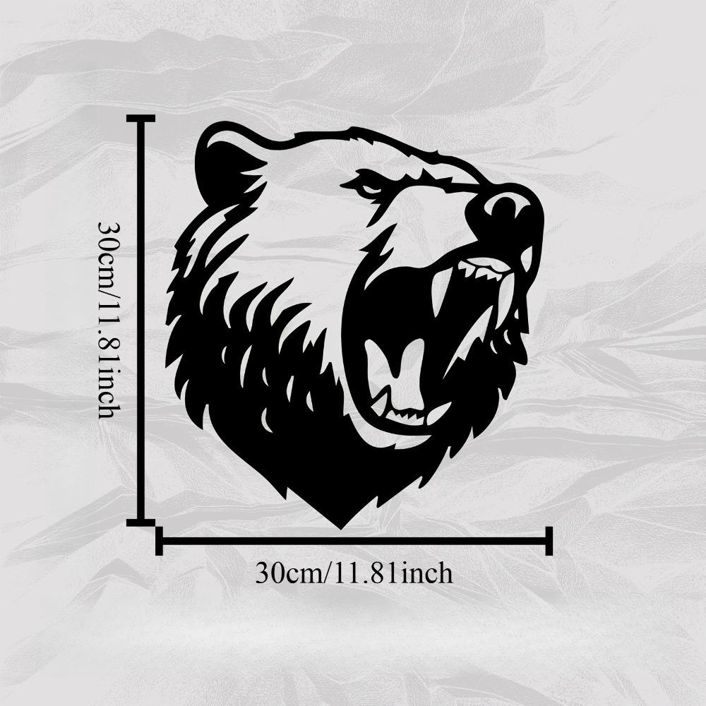 

Wrought Iron Bear Wall Art Metal Mural Outdoor Garden Decor Weatherproof Sculpture Wildlife Gift for Halloween New Year Home Living Room Fence 1pc 12in