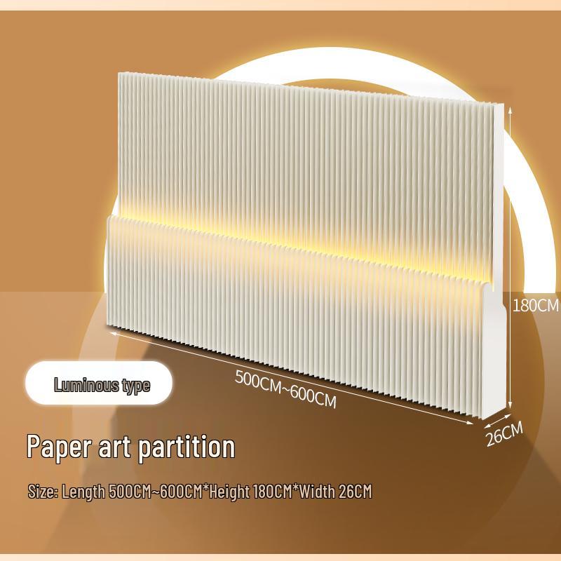 Glow Paper Folding Screen for Office, Living Room, Partition, Entryway, Rental Homes, Salons & Fences