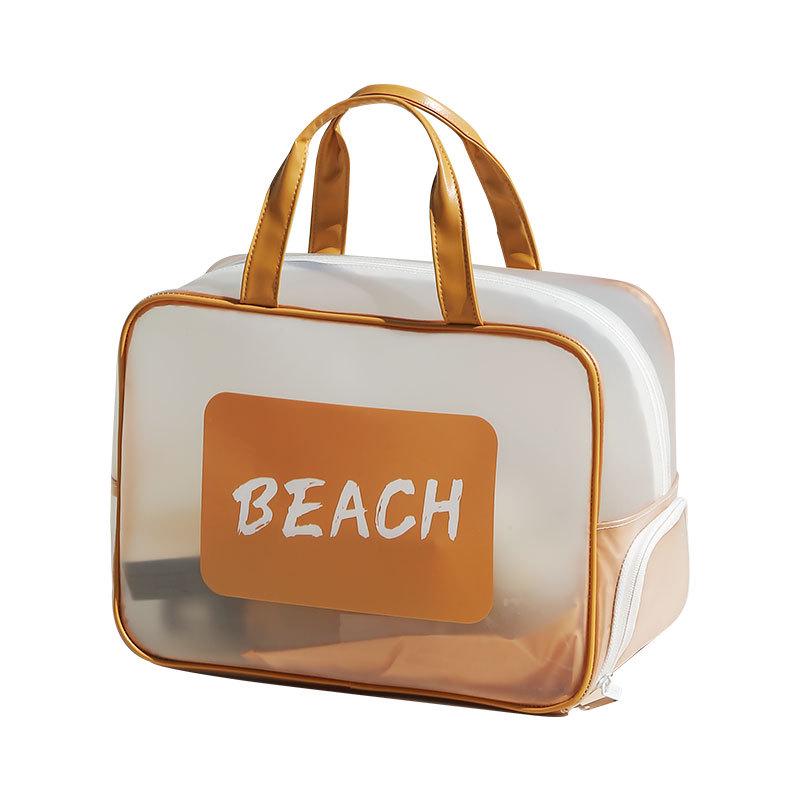 Transparent Waterproof Toiletry Bag - Large Capacity for Men, Wet/Dry Separation, Swimsuit Storage, Portable Travel Organizer