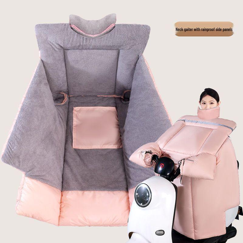 Electric Bicycle Winter Windshield Quilt: Thickened, Warm, Waterproof, Cold-Proof, Plus Velvet.
