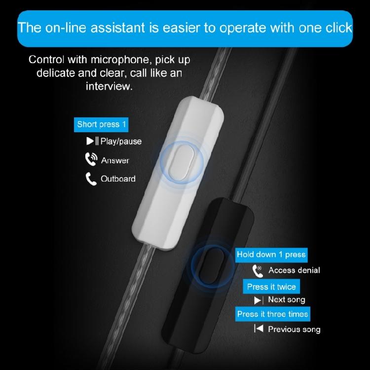 In-Ear-Kopfhörer Dynamische 10-mm-Treibereinheit Kopfhörer mit Kabelsteuerung für immersives Musik- und Spielerlebnis