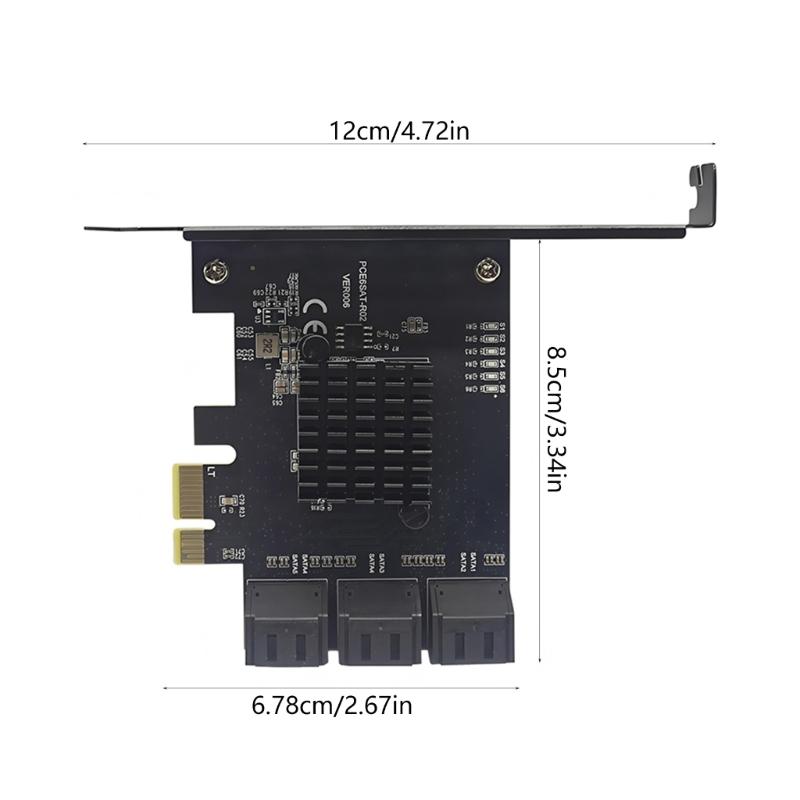 PCIE 1X/4X SATA3.0 Controller Card 6 Port 6Gbps PCIE SATA3.0 Expansion Card PCIE to SATA3.0 Controller PCIE GEN3 RTL9100VB Chip