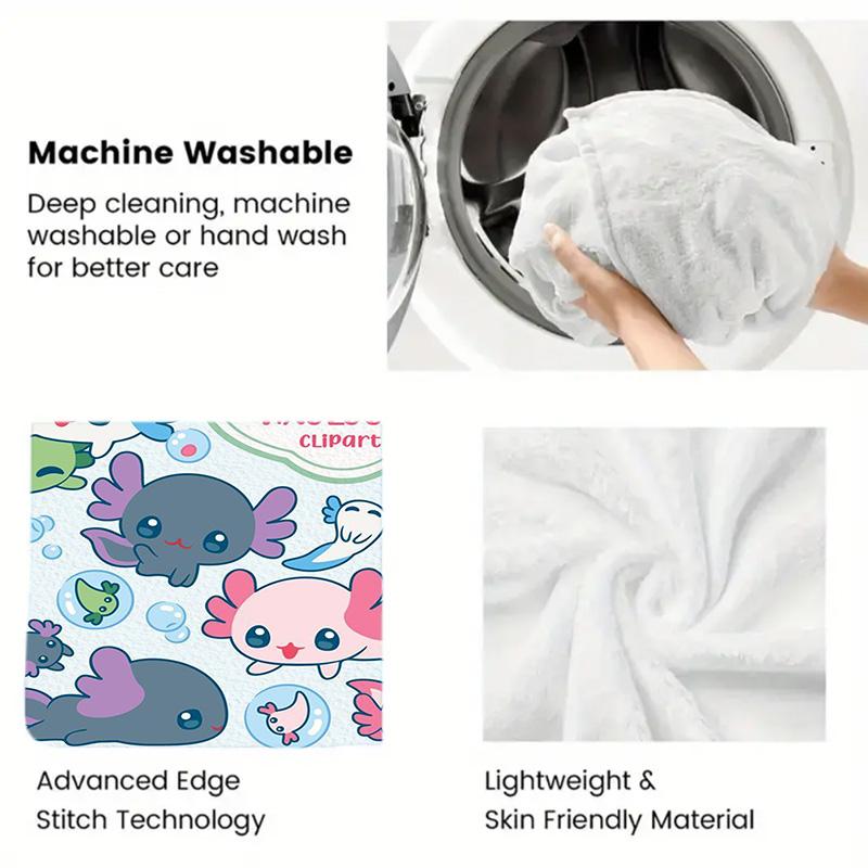Cute Axolotls 2D Flat Pattern Flannel Blanket High quality All Seasons Warmth and Comfort Perfect for Christmas Gifts.PMT0914068