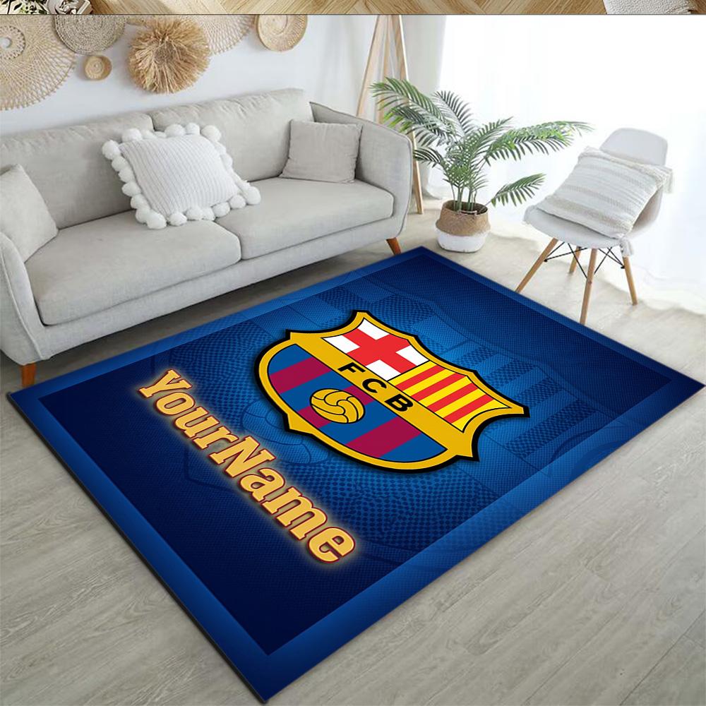 Fc Barcelona Customizable Name Area Rug Design for Bedrooms Hallway Foyer Living Rooms Anti-slip Rug Anime Office Decor